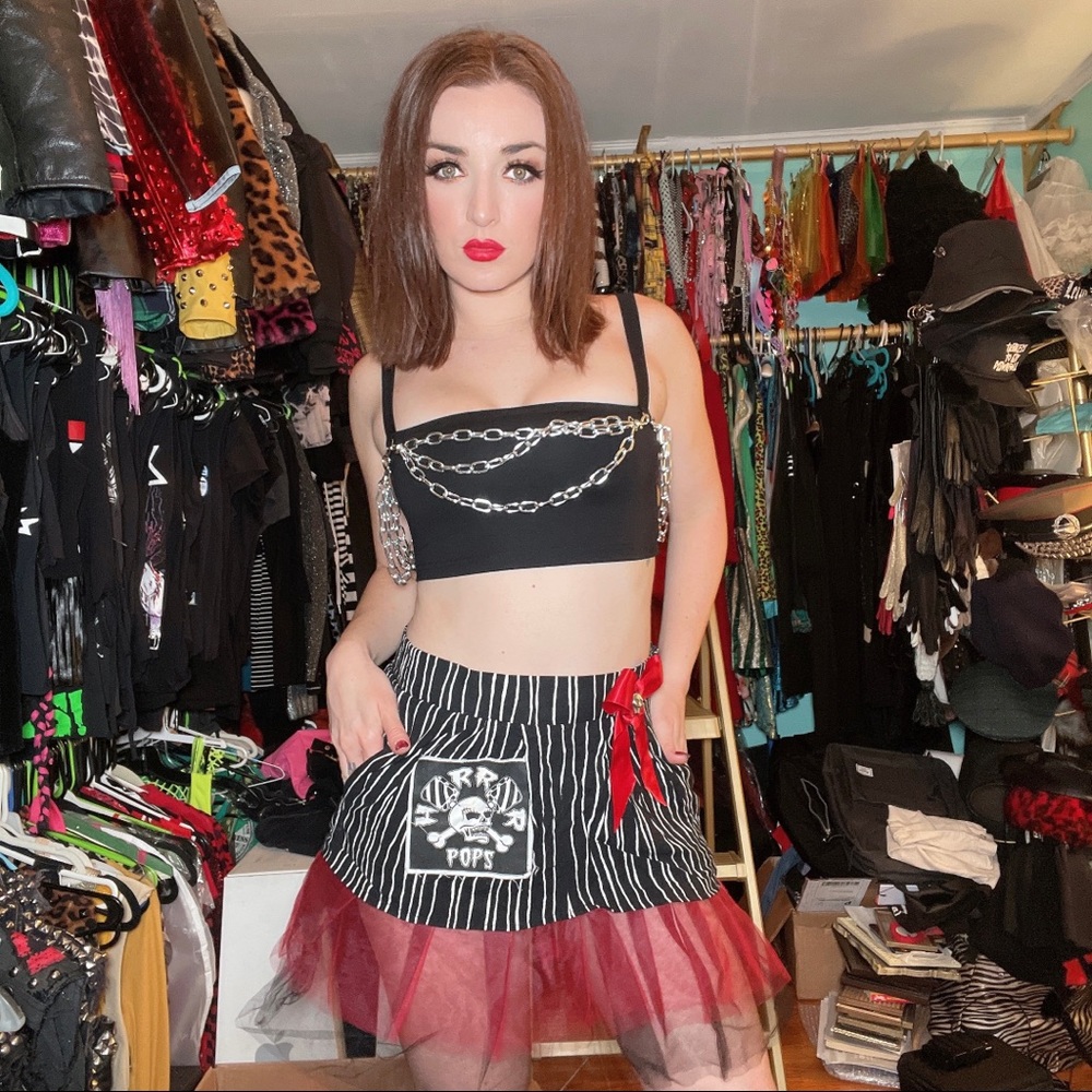 One of a kind handmade Horrorpops Rockabilly Punk skirt